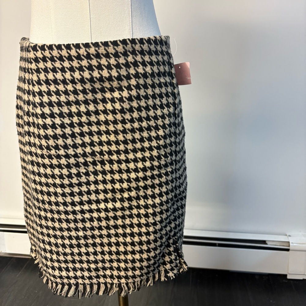Houndstooth Black and White Skirt